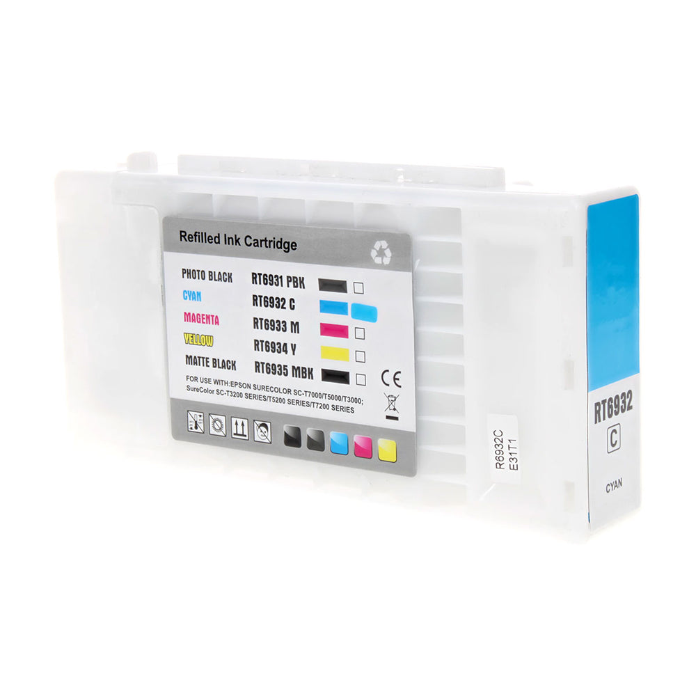 Remanufactured Cyan Ink Cartridge for Epson SURECOLOR T3000 / SURECOLOR T3270 + More 350ML (693 / T693200)