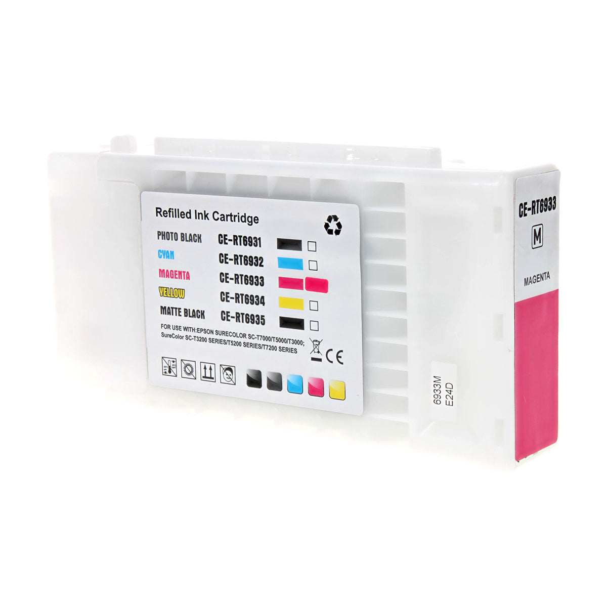 Remanufactured Magenta Ink Cartridge for Epson SURECOLOR T3000 / SURECOLOR T3270 + More 350ML (693 / T693300)