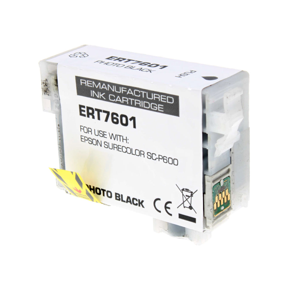 Remanufactured Photo Black Ink Cartridge for Epson SURECOLOR P600 25.9ml (T760120 / 760)