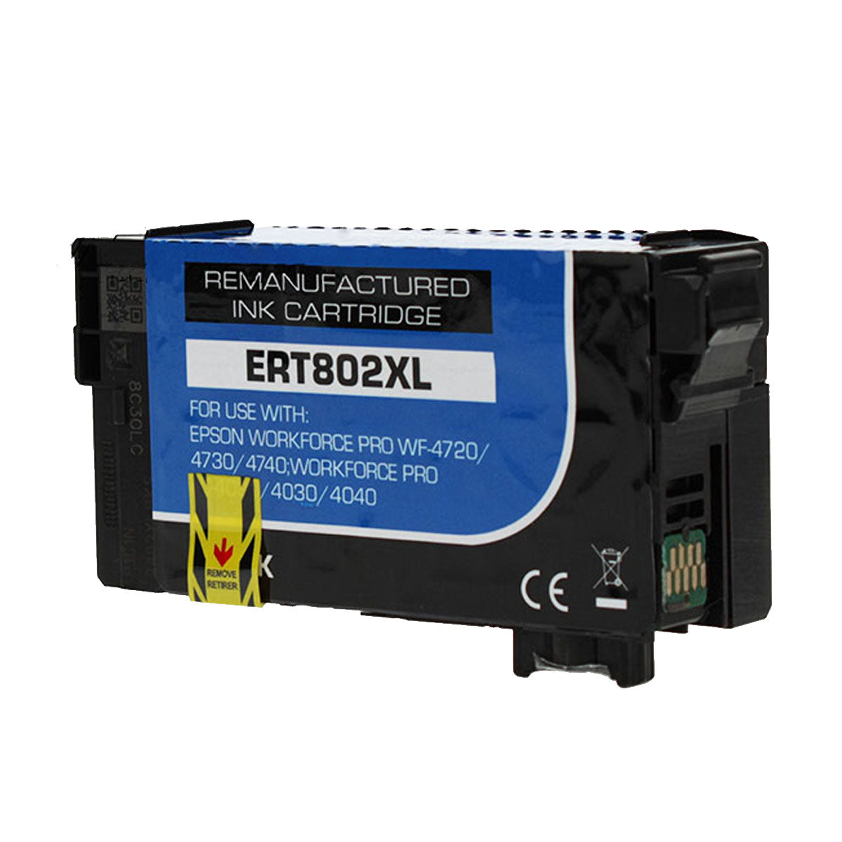 Remanufactured Black Ink Cartridge for Epson WORKFORCE PRO EC-4020 / WORKFORCE PRO EC-4030 + More (T802XL120 / 802XL)