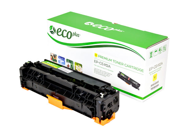 Compatible ECOPlus Yellow Toner Cartridge for HP COLOR LJ PRO 300 M3 / COLOR LJ PRO 400 M4 + More 2.6K Yield (CE412A / 305A)