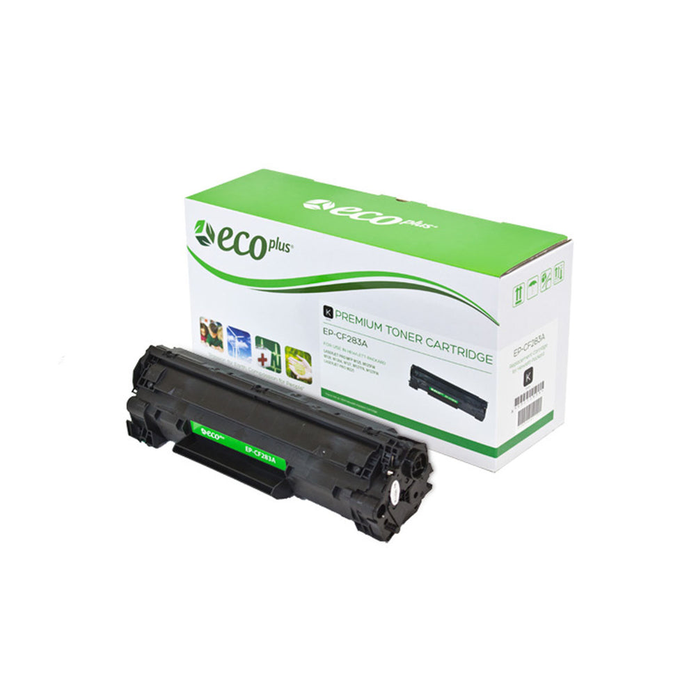 Compatible ECOPlus Black Toner Cartridge for HP LJ PRO M201DW / LJ PRO M201N + More 1.5K Yield (CF283A / 83A)