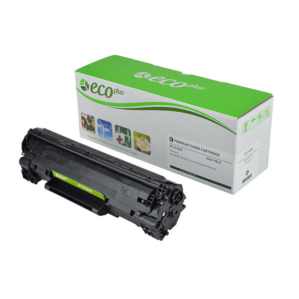 Compatible ECOPlus Black Toner Cartridge for HP LJ PRO M201DW / LJ PRO M201N + More 2.2K High Yield (CF283X / 83X)