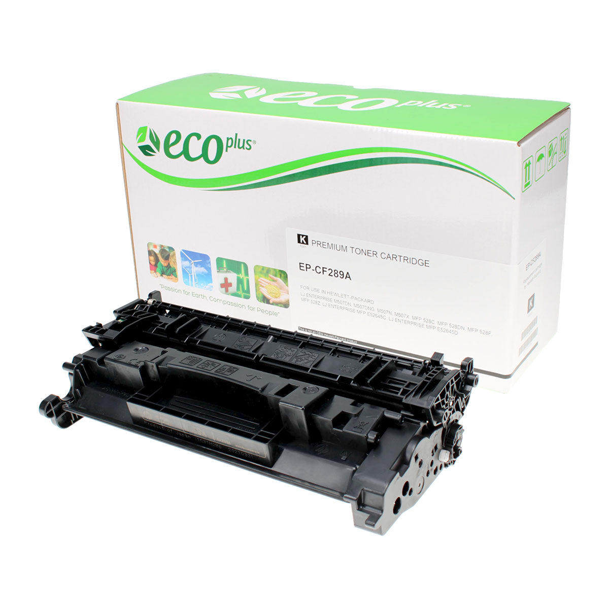 Compatible ECOPlus Black Toner Cartridge for HP LJ ENTERPRISE M507DN / LJ ENTERPRISE M507DNG + More 5K Yield Used OEM Chip (CF289A / 89A)