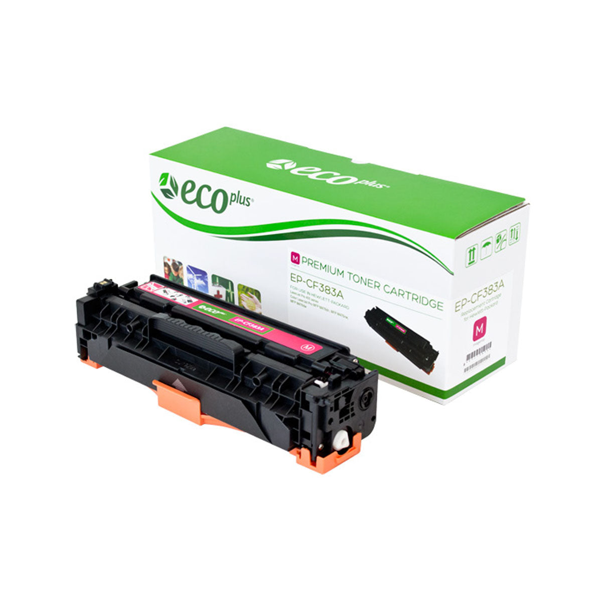 Compatible ECOPlus Magenta Toner Cartridge for HP COLOR LJ PRO MFP M476DN / COLOR LJ PRO MFP M476DW + More 2.7K Yield (CF383A / 312A)