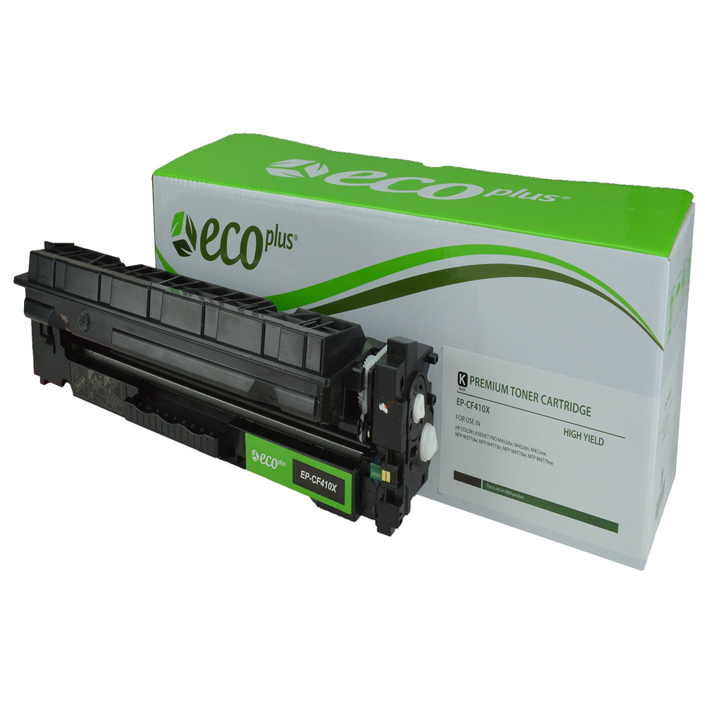 Compatible ECOPlus Black Toner Cartridge for HP LJ PRO M452DN / LJ PRO M452DW + More 6.5K High Yield (CF410X / 410X)