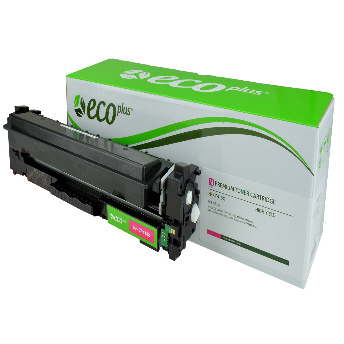 Compatible ECOPlus Magenta Toner Cartridge for HP LJ PRO M452DN / LJ PRO M452DW + More 5K High Yield (CF413X / 410X)