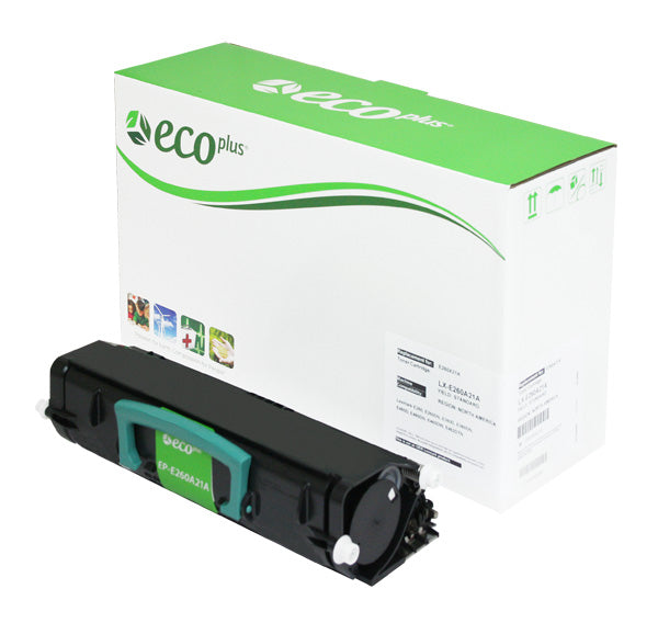 Compatible ECOPlus Black Toner Cartridge for Lexmark 1811 / 1812 + More 3.5K Yield TAA (E260A11A / E260A21A)