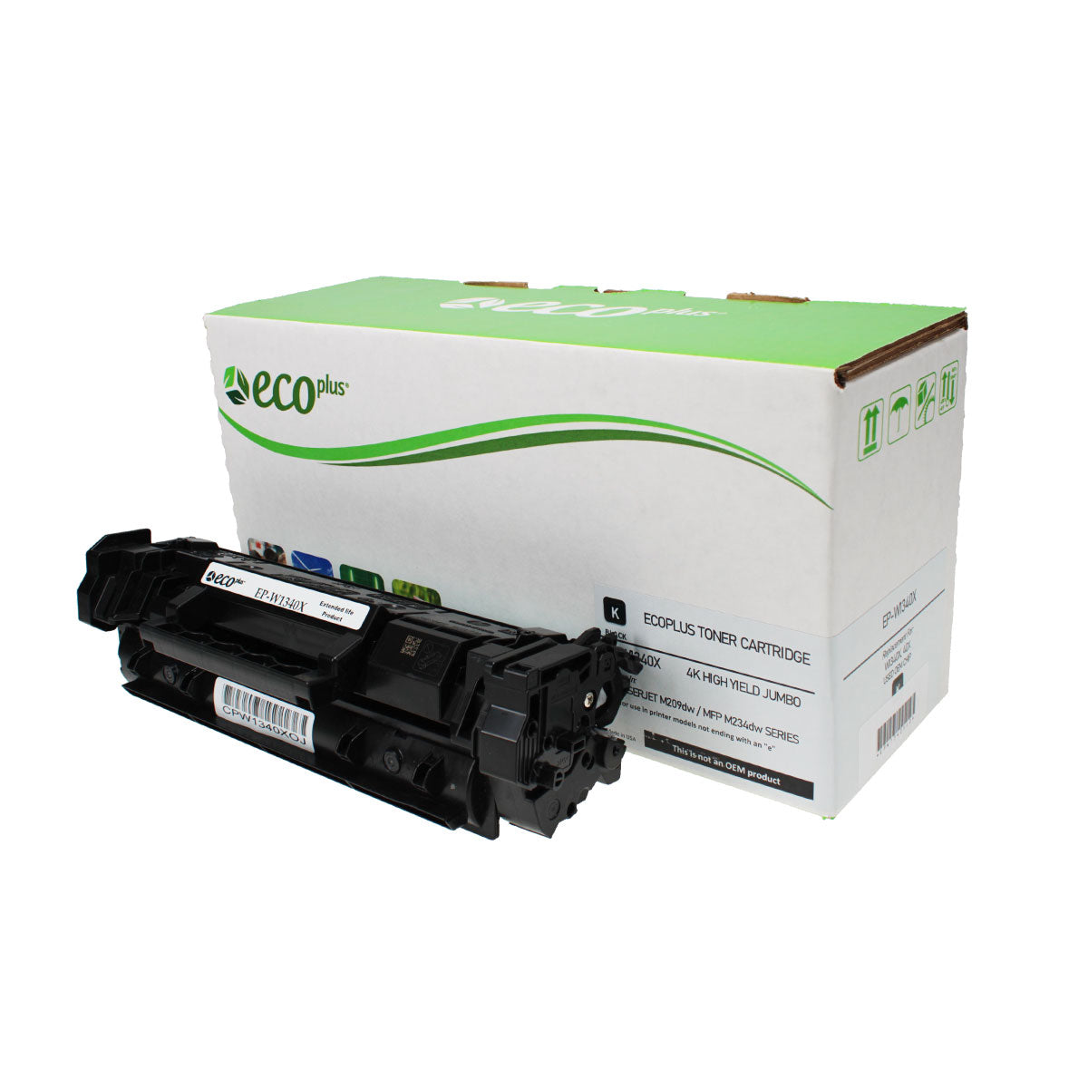 Compatible ECOPlus Black Toner Cartridge for HP LJ M209DW / LJ M234DW + More 4K High Yield TAA Used OEM Chip Jumbo (W1340X / 134X)