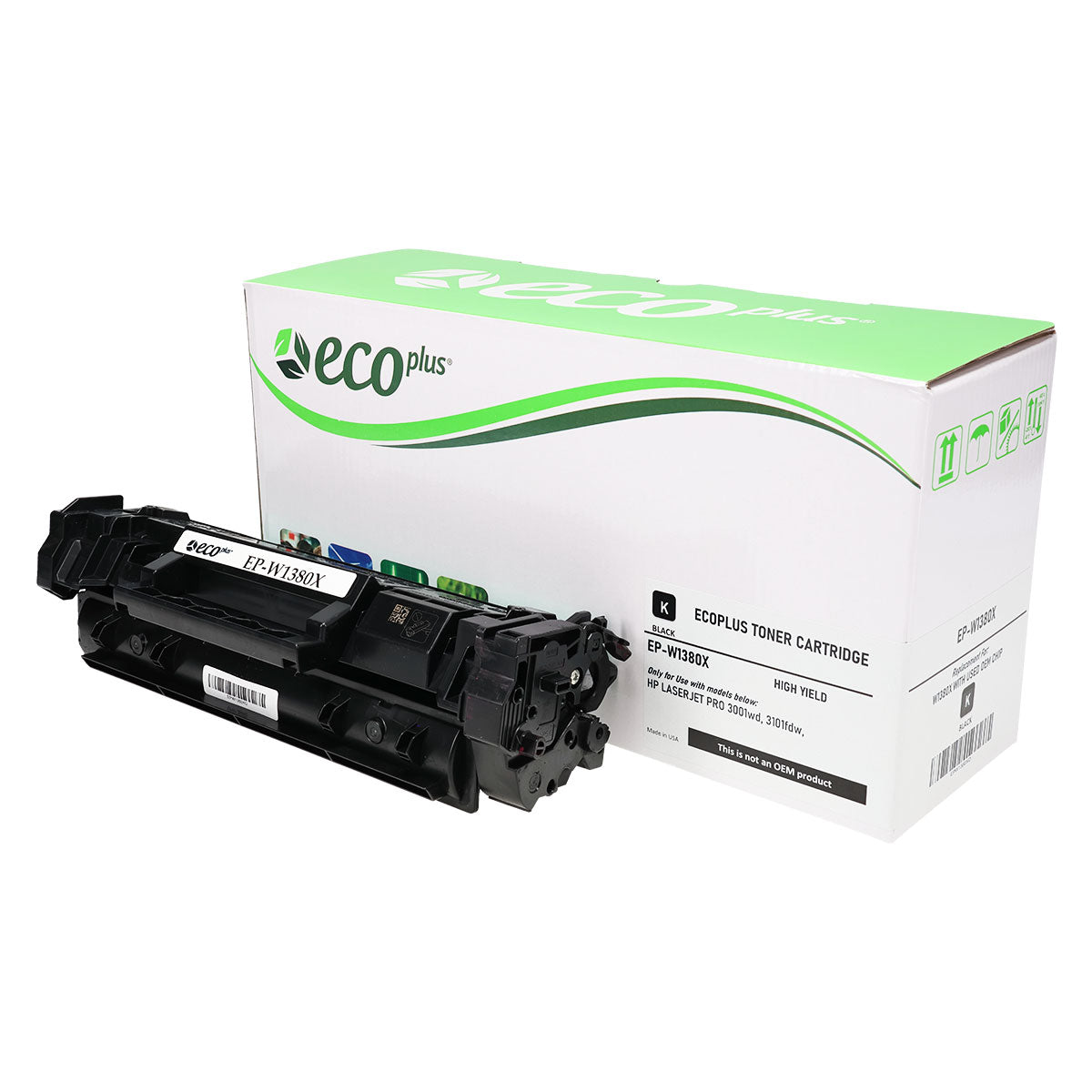 Remanufactured Black Toner Cartridge for HP LJ PRO 3001 / LJ PRO 3001DW + More 4K High Yield TAA Used OEM Chip (138X / W1380X)