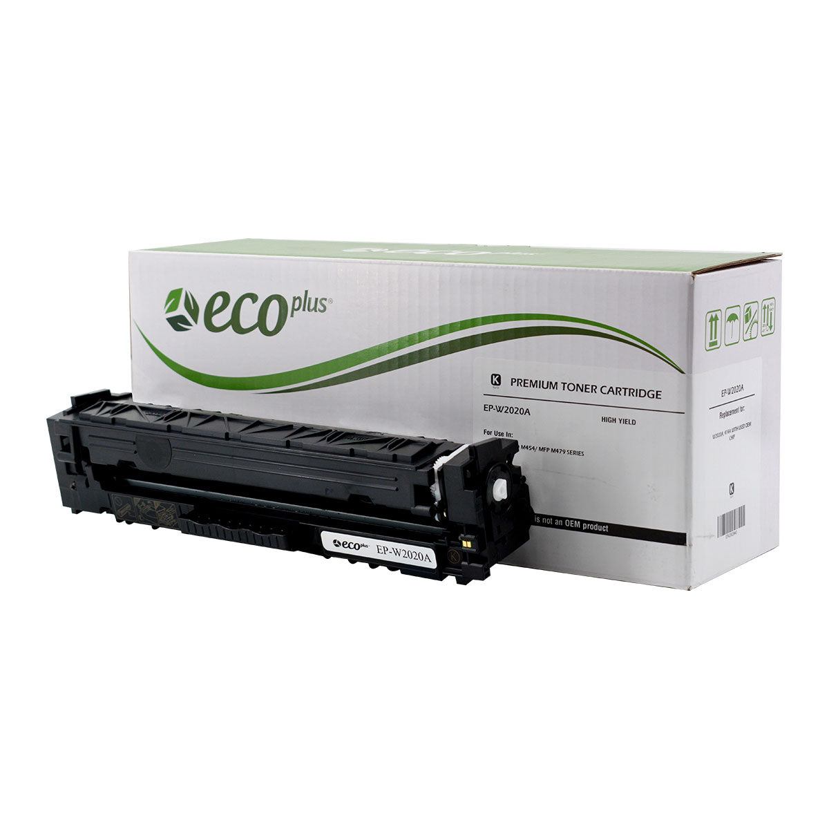 Compatible ECOPlus Black Toner Cartridge for HP COLOR LJ PRO M454DN / COLOR LJ PRO M454DW + More 2.1K Yield Used OEM Chip (W2020A / 414A)