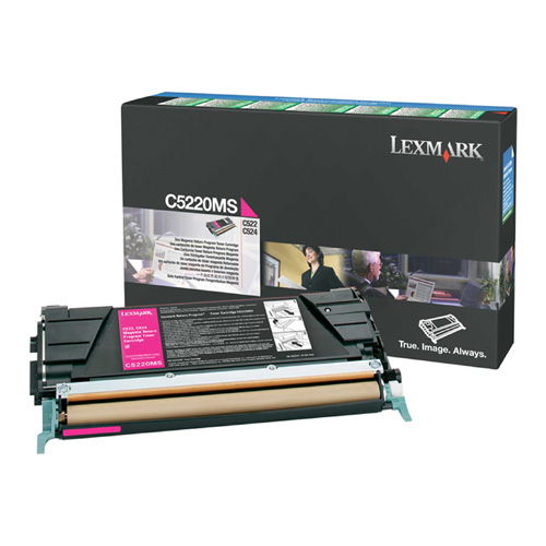 OEM Lexmark (C5220MS) Toner Cartridge, Magenta, 3K Yield, Return Program
