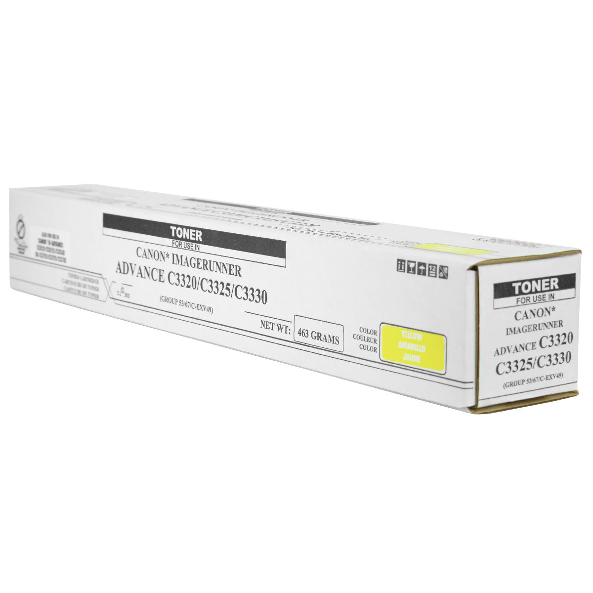 Remanufactured Yellow Toner Cartridge for Canon IR ADVANCE C3325I / IR ADVANCE C3330I + More 19K Yield TAA (8527B003AA / GPR-53)