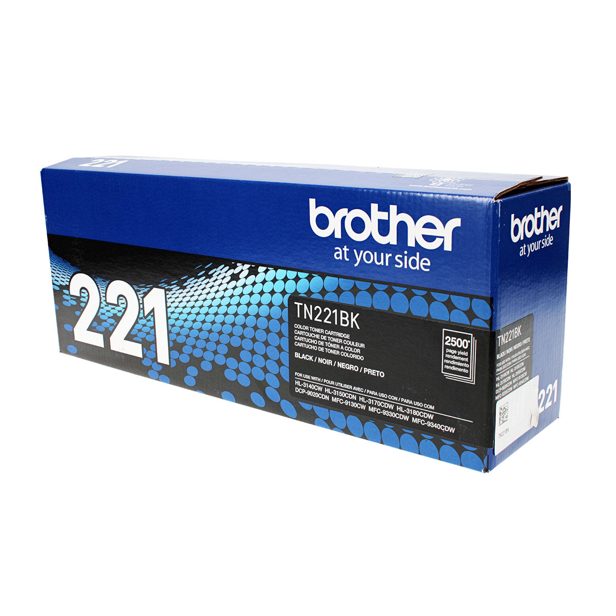 OEM Brother (TN221BK) Toner Cartridge, Black, 2.5K Yield