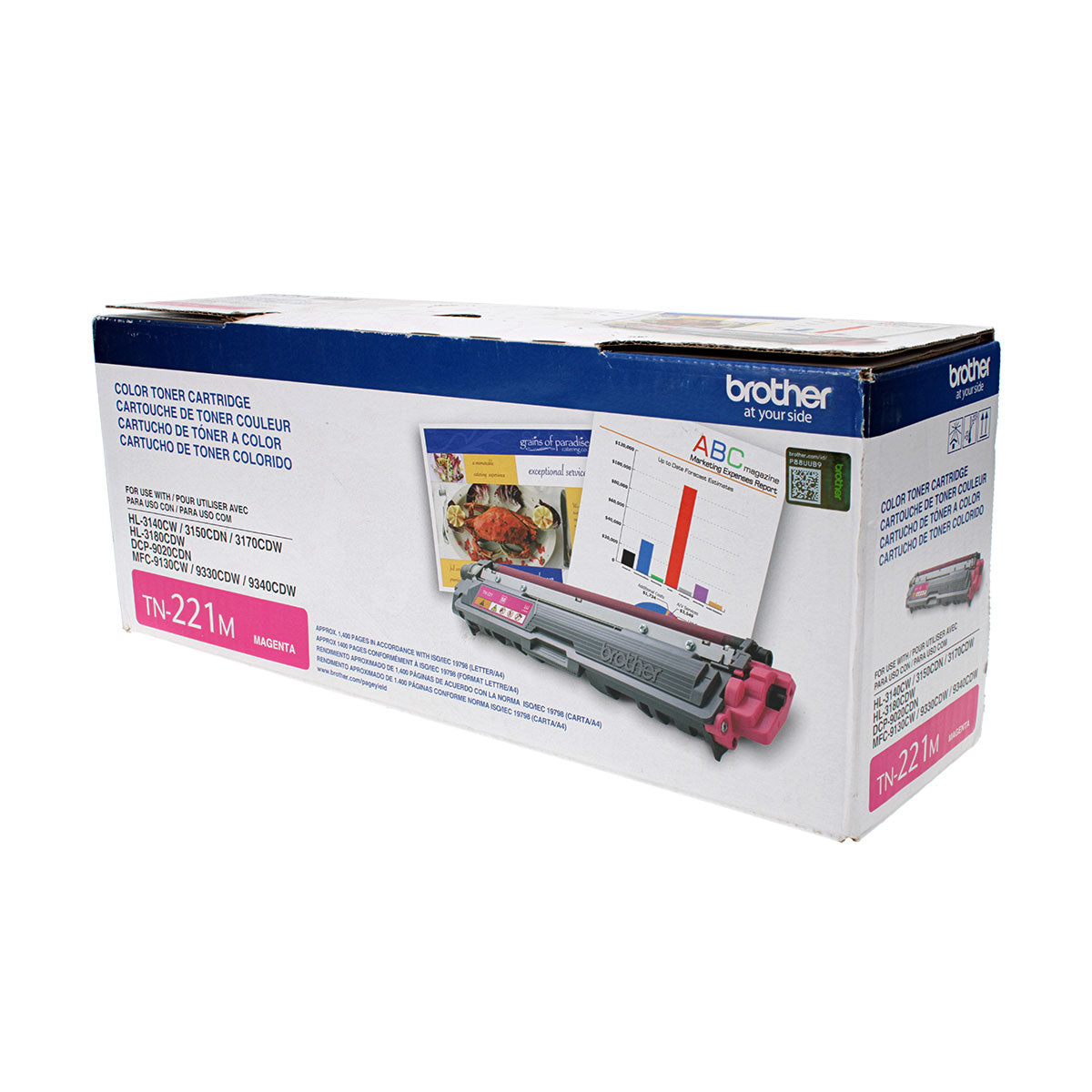 OEM Brother (TN221M) Toner Cartridge, Magenta, 1.4K Yield
