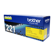 OEM Brother (TN221Y) Toner Cartridge, Yellow, 1.4K Yield