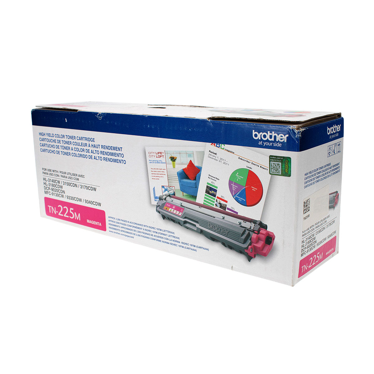 OEM Brother (TN225M) Toner Cartridge, Magenta, 2.2K High Yield