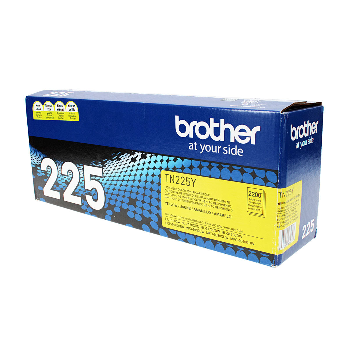 OEM Brother (TN225Y) Toner Cartridge, Yellow, 2.2K High Yield