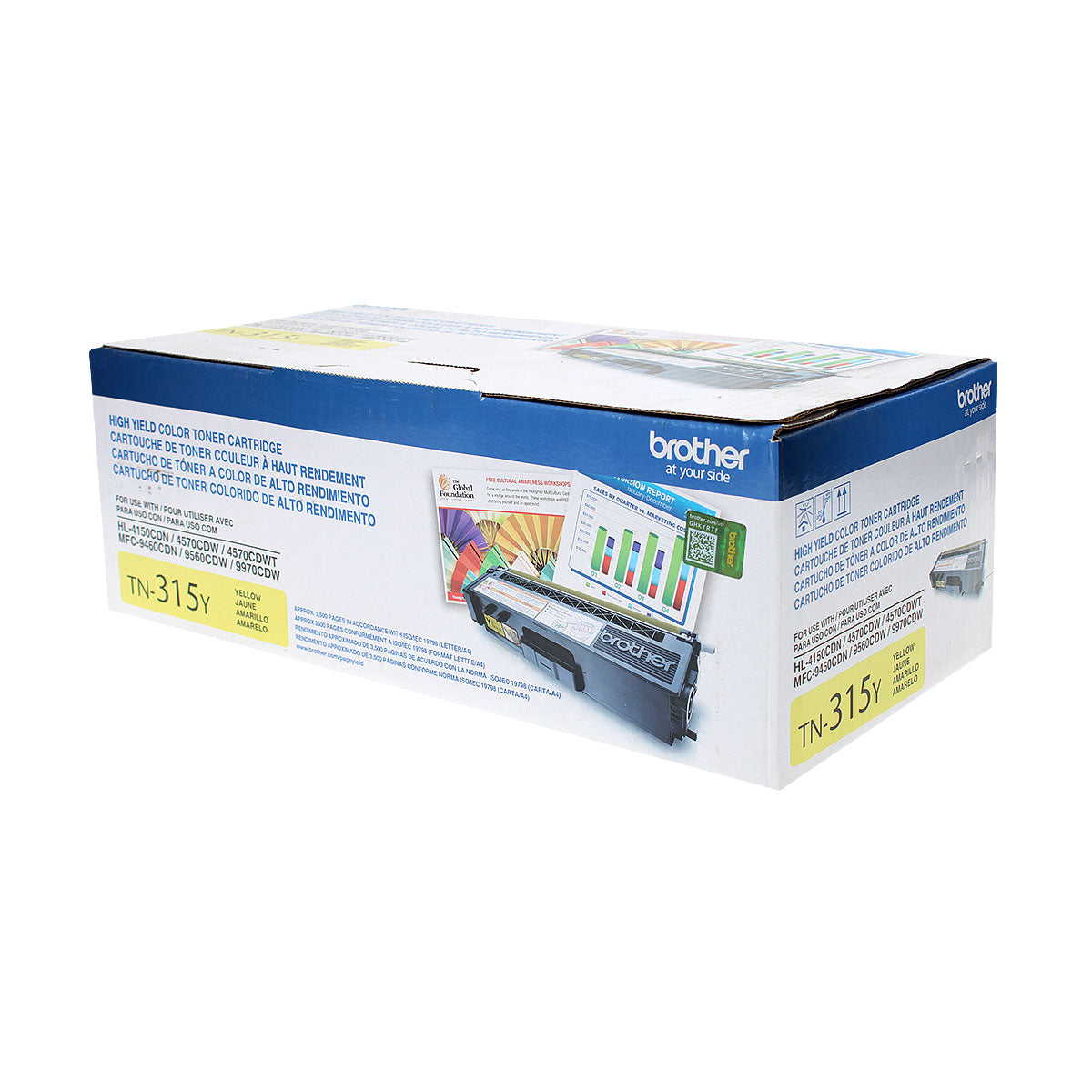 OEM Brother (TN315Y) Toner Cartridge, Yellow, 3.5K High Yield