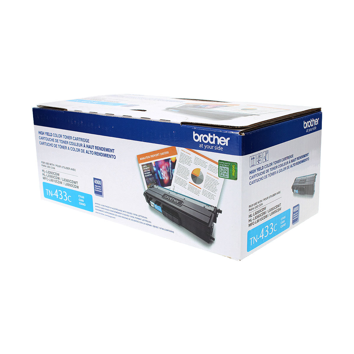 OEM Brother (TN433C) Toner Cartridge, Cyan, 4K High Yield