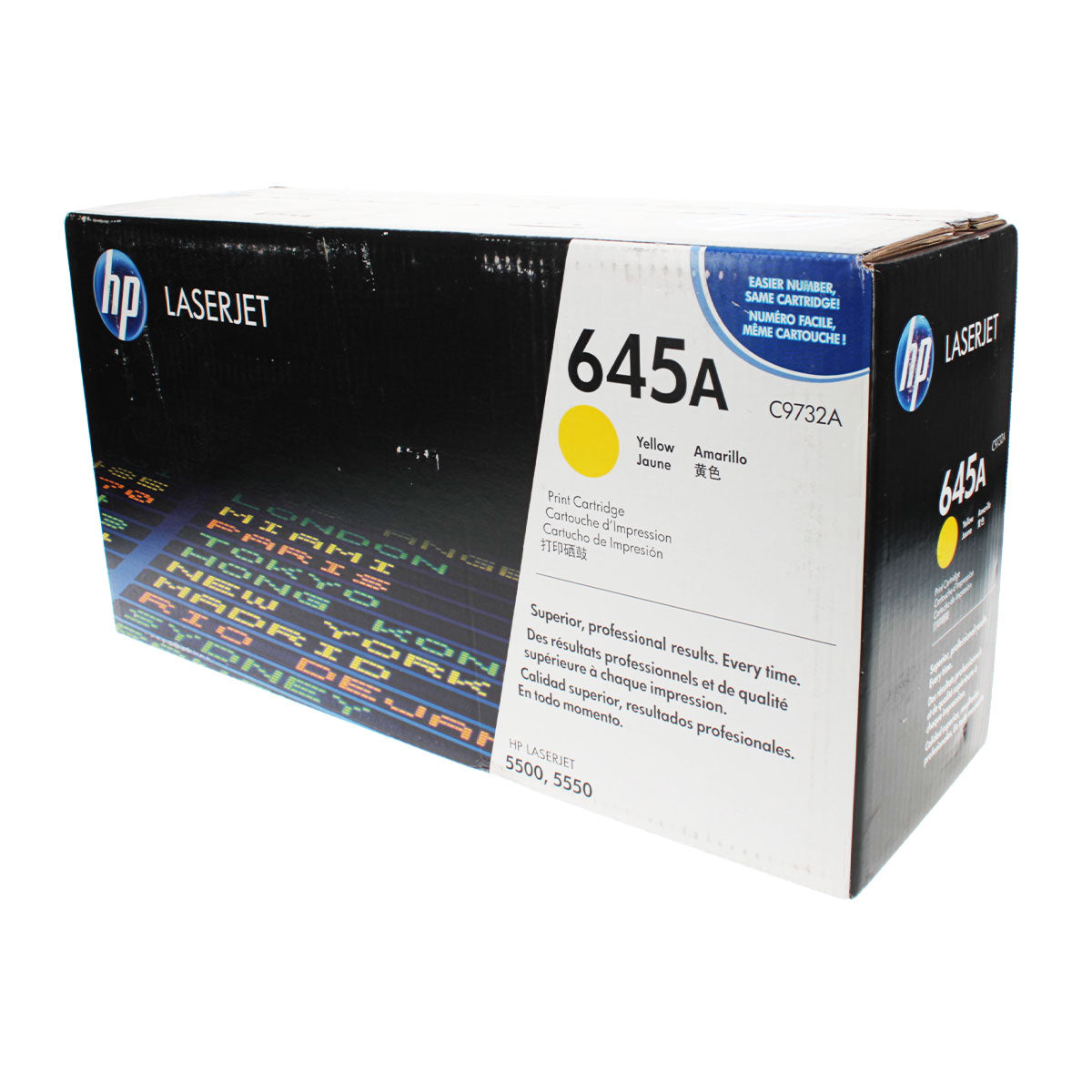 OEM HP 645A (C9732A) Toner Cartridge, Yellow, 12K Yield