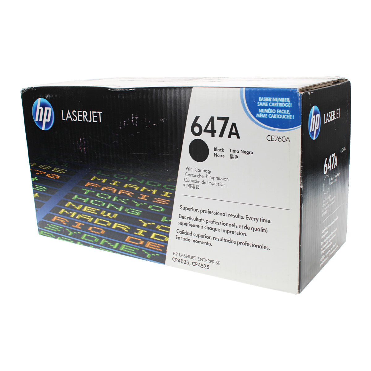 OEM HP 647A (CE260A) Toner Cartridge, Black, 8.5K Yield