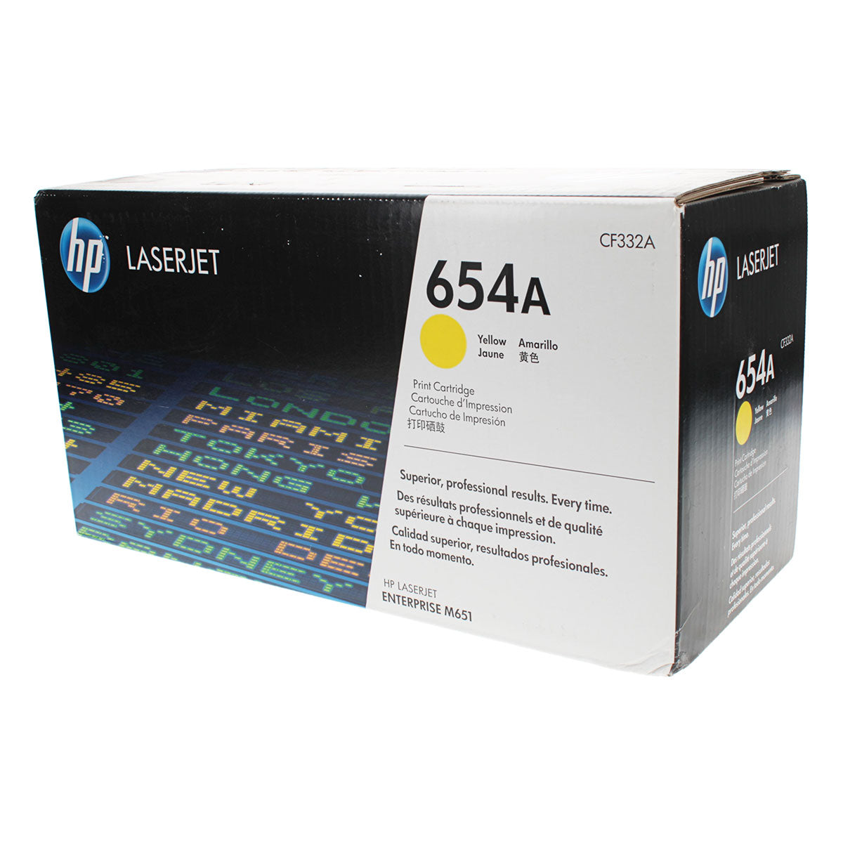 OEM HP 654A (CF332A) Toner Cartridge, Yellow, 15K Yield