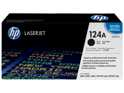 OEM HP 124A (Q6000A) Toner Cartridge, Black, 2.5K Yield