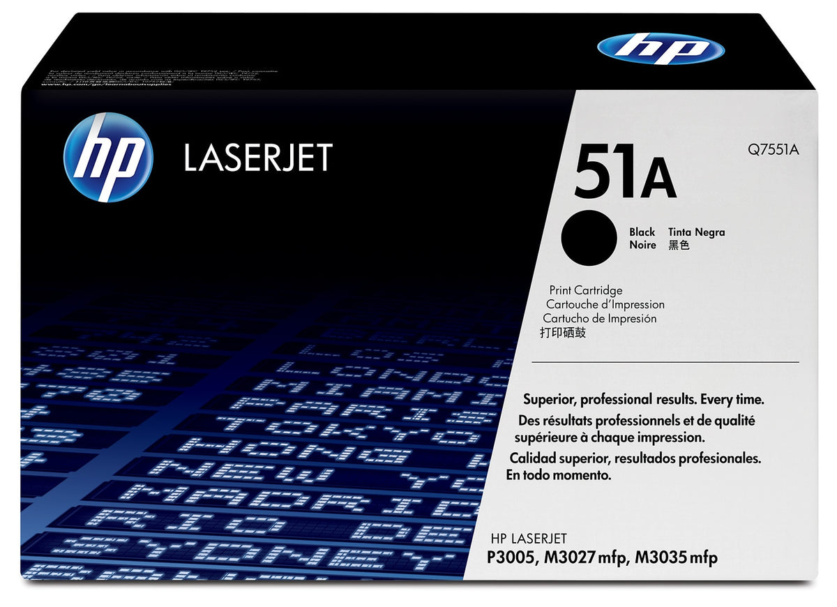OEM HP 51A (Q7551A) Toner Cartridge, Black, 6.5K Yield