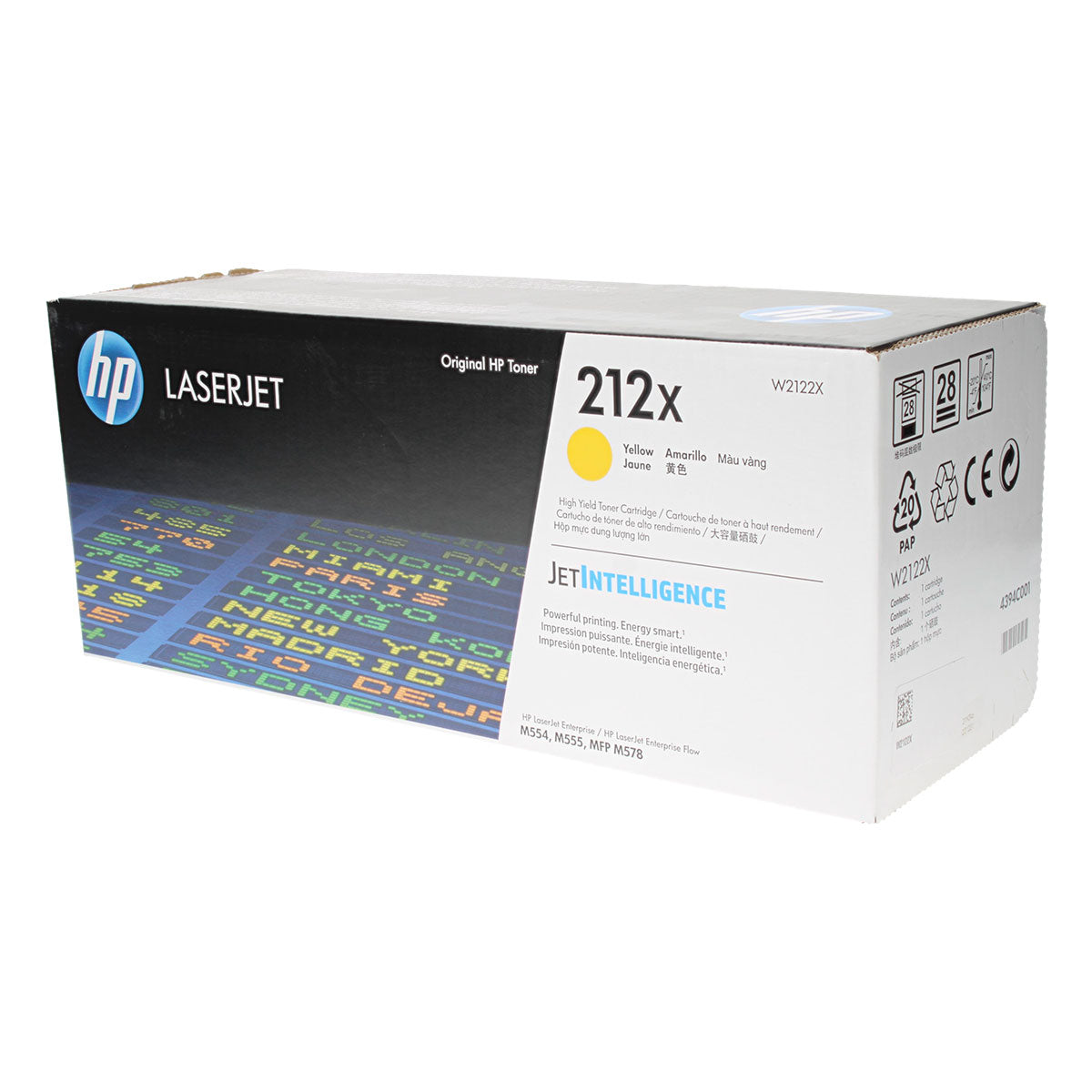 OEM HP (W2122X) Toner Cartridge, Yellow, 10K Yield