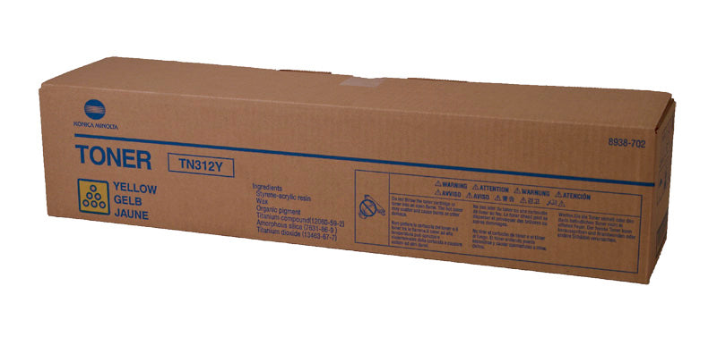 OEM Konica Minolta TN312Y (8938702) Toner Cartridge, Yellow, 12K Yield