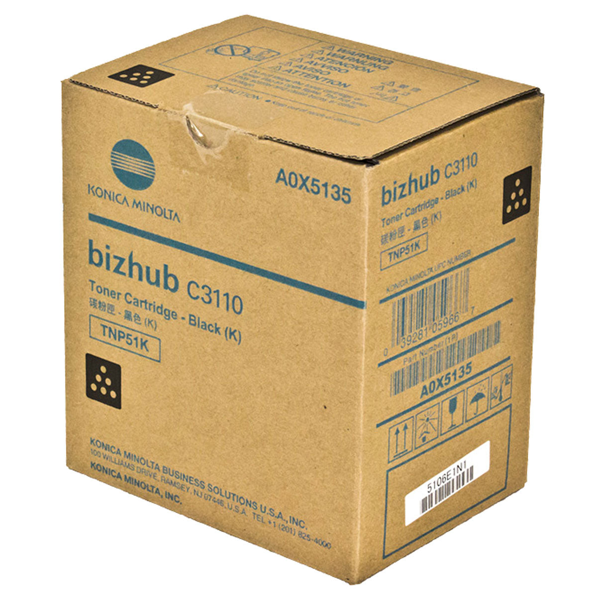 OEM Konica Minolta TNP51K (A0X5135) Toner Cartridge, Black, 6K Yield
