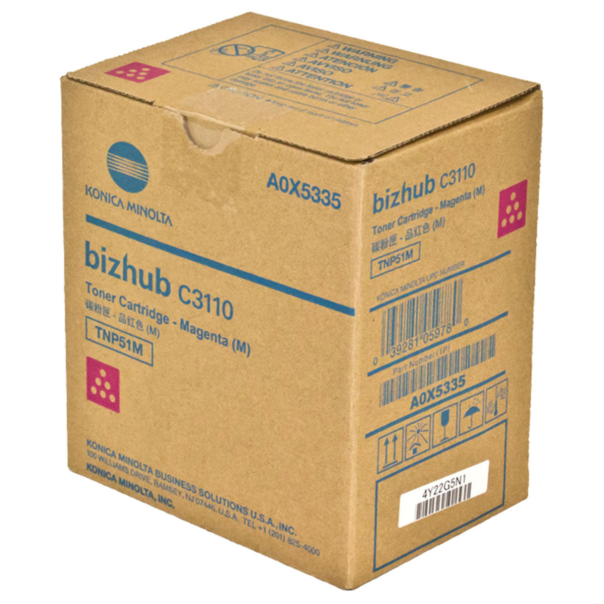 OEM Konica Minolta TNP51M (A0X5335) Toner Cartridge, Magenta, 6K Yield