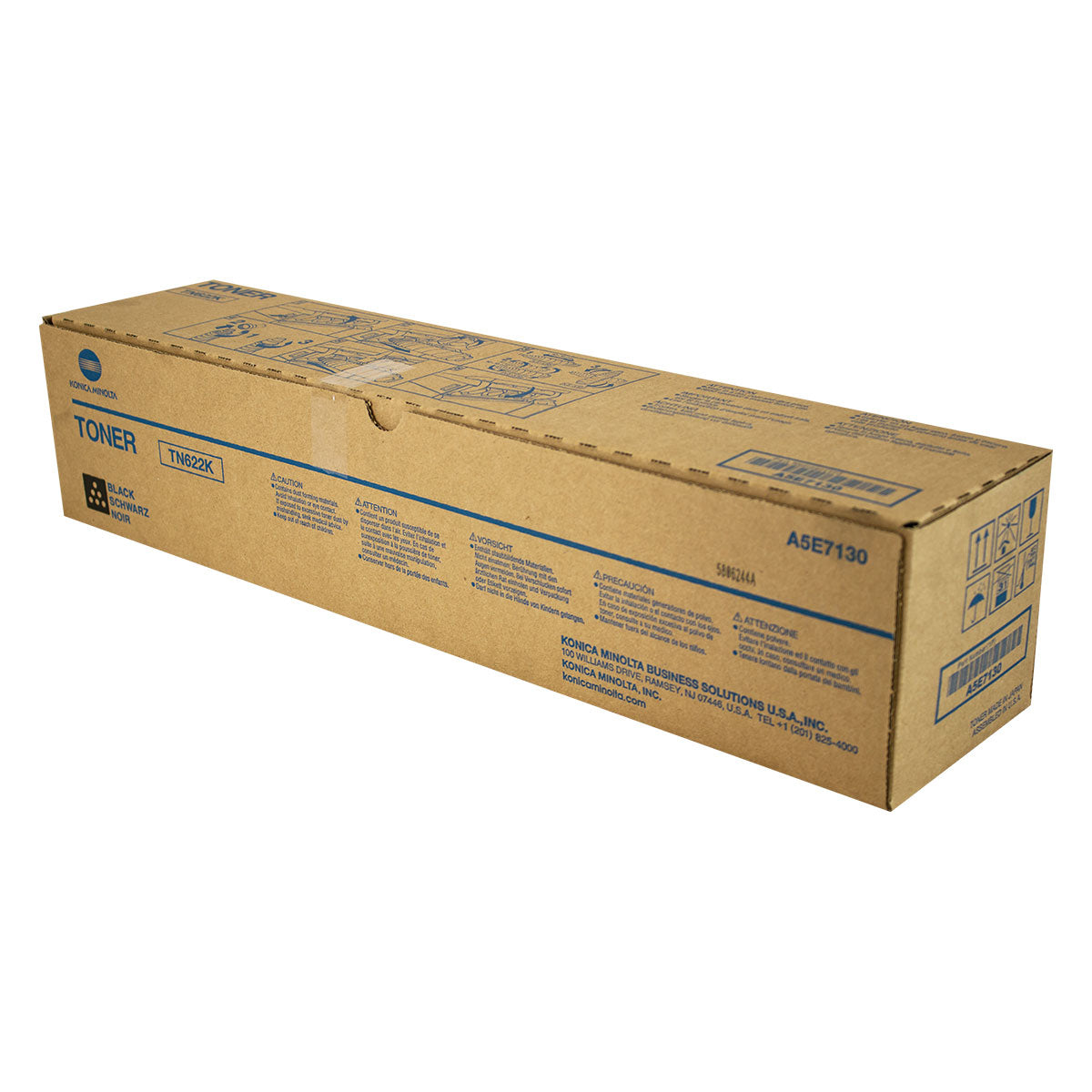 OEM Konica Minolta TN622K (A5E7130) Toner Cartridge, Black, 88K Yield