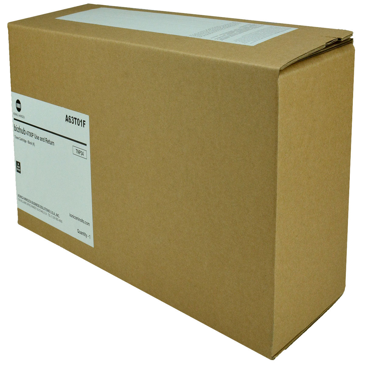 OEM Konica Minolta TNP34 (A63T01F) Toner Cartridge, Black, 20K Yield, Return Program