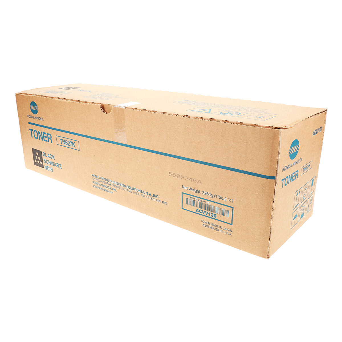 OEM Konica Minolta TN627K (ACVV130) Toner Cartridge, Black, 174K Yield