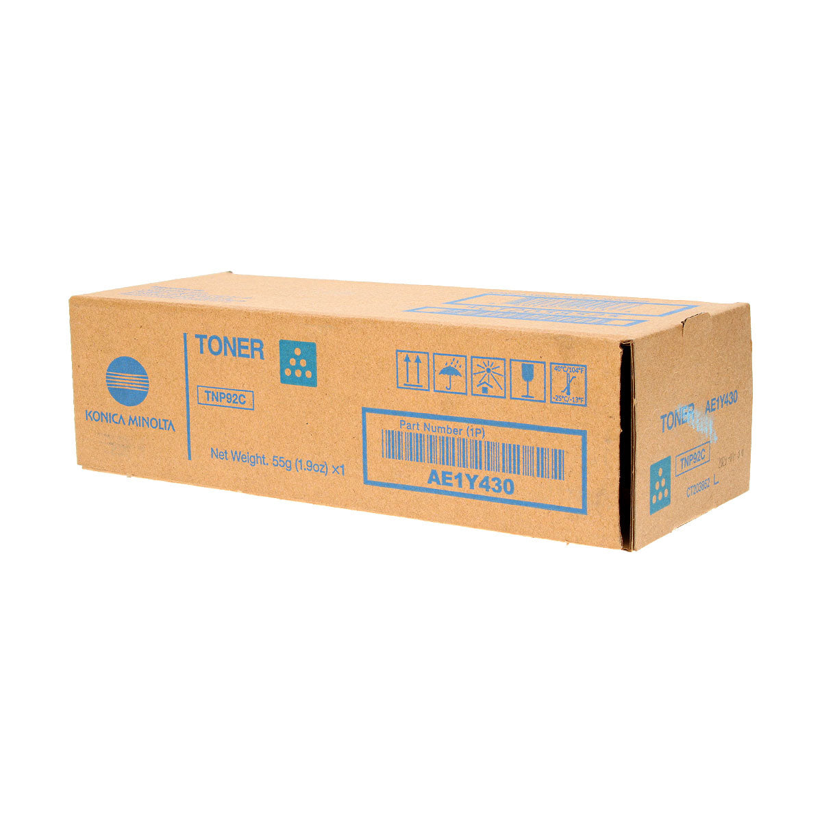 OEM Konica Minolta TNP92C (AE1Y430) Toner Cartridge, Cyan, 4K Yield