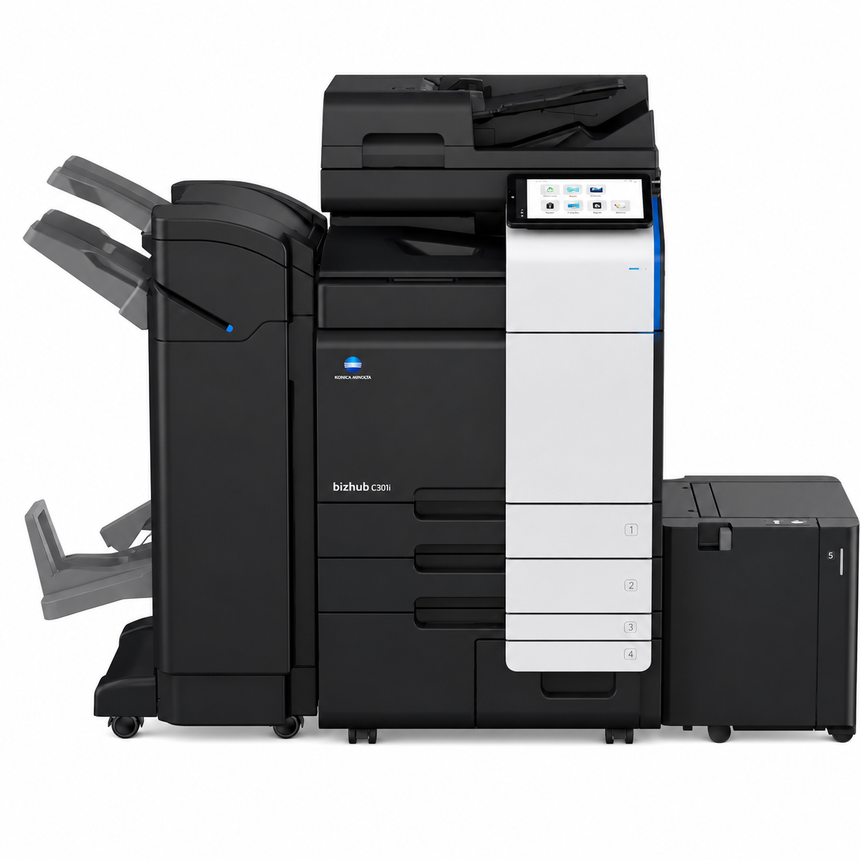 Konica Minolta Bizhub C301i Used with finisher and four paper trays