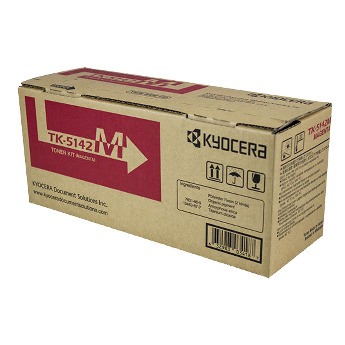 OEM Kyocera Mita TK-5142M (1T02NRBUS0) Toner Cartridge, Magenta, 5K Yield