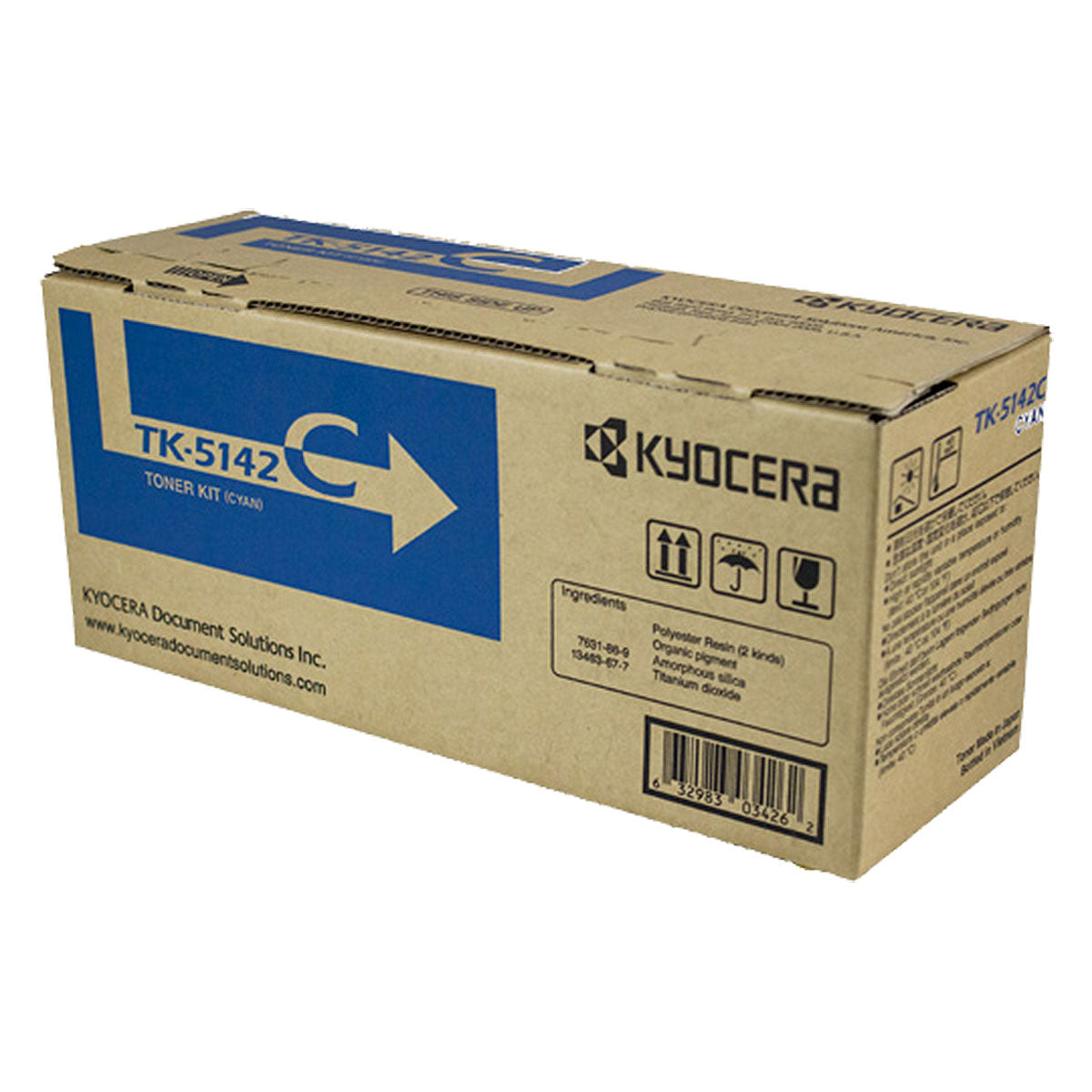 OEM Kyocera Mita TK-5142C (1T02NRCUS0) Toner Cartridge, Cyan, 5K Yield
