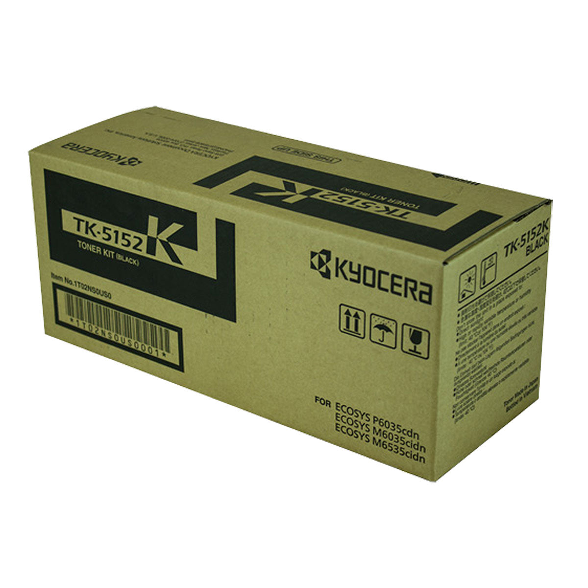 OEM Kyocera Mita TK-5152K (1T02NS0US0) Toner Cartridge, Black, 12K Yield