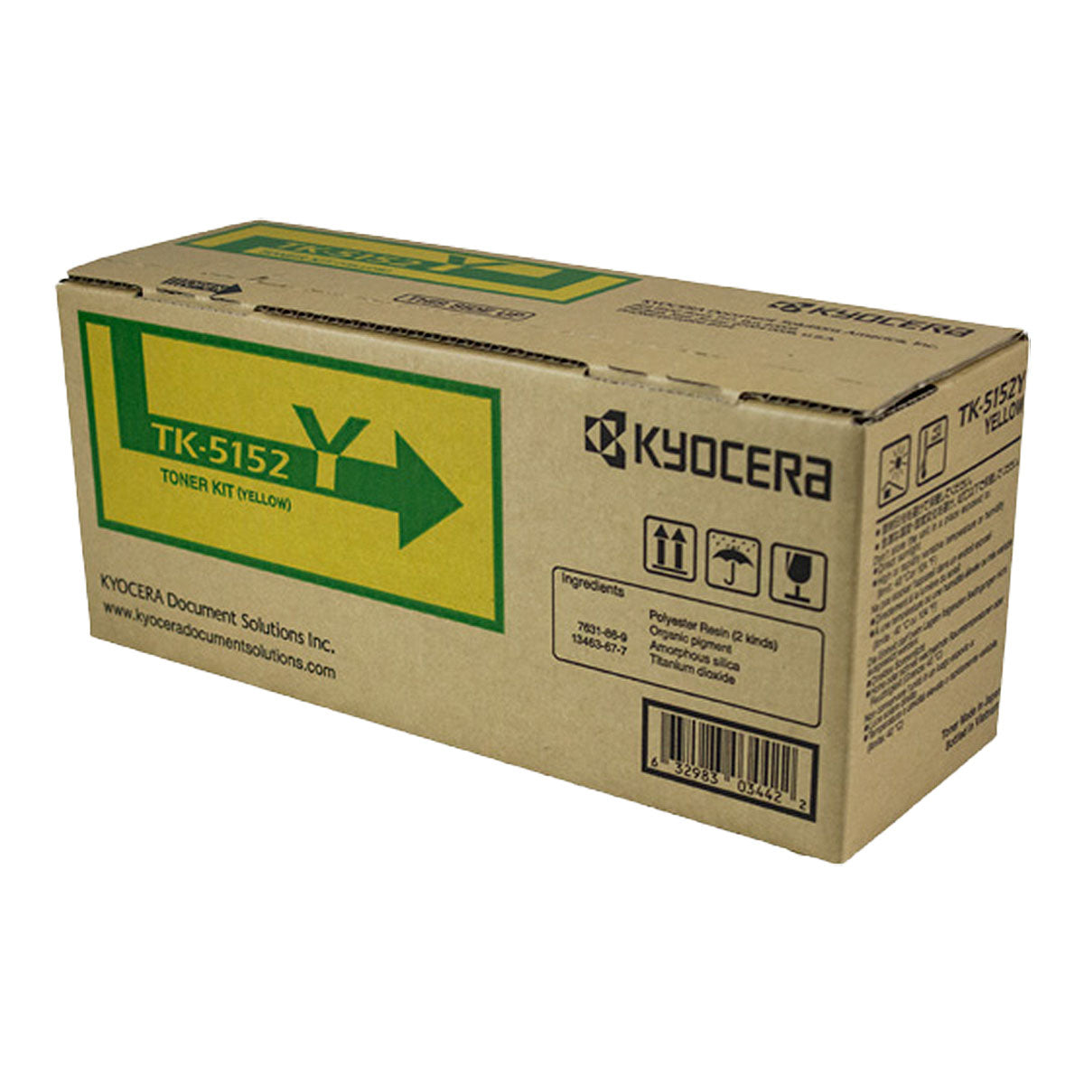 OEM Kyocera Mita TK-5152Y (1T02NSAUS0) Toner Cartridge, Yellow, 10K Yield