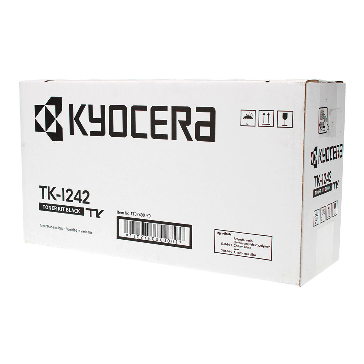 OEM Kyocera Mita TK-1242 (1T02Y80UX0) Toner Cartridge, Black, 1.5K Yield