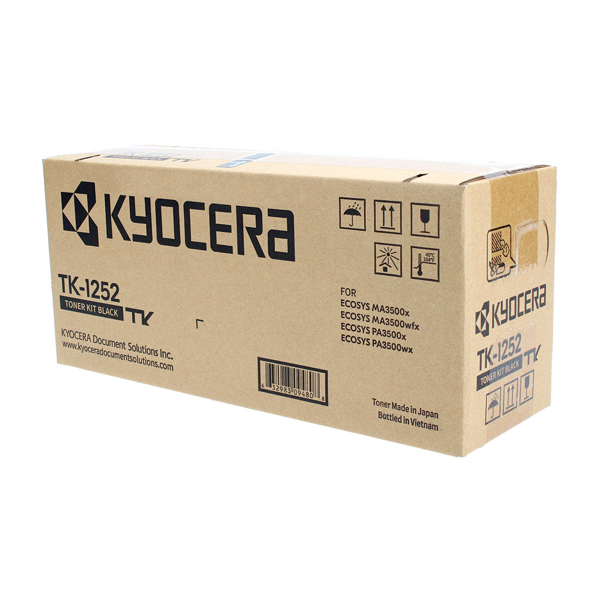 OEM Kyocera Mita TK-1252 (1T0C3H0US0) Toner Cartridge, Black, 3K Yield