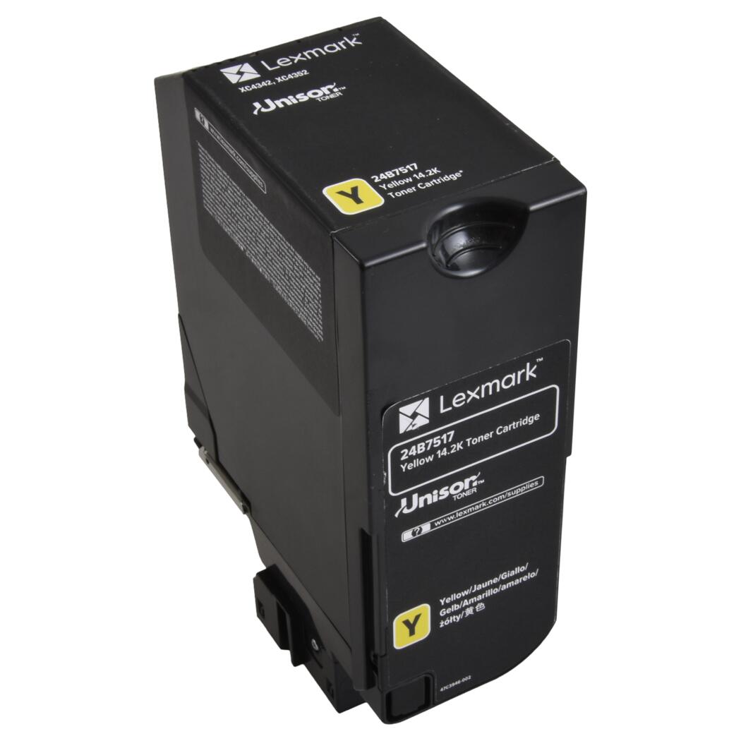 OEM Lexmark (24B7517) Toner Cartridge, Yellow, 14.2K Yield