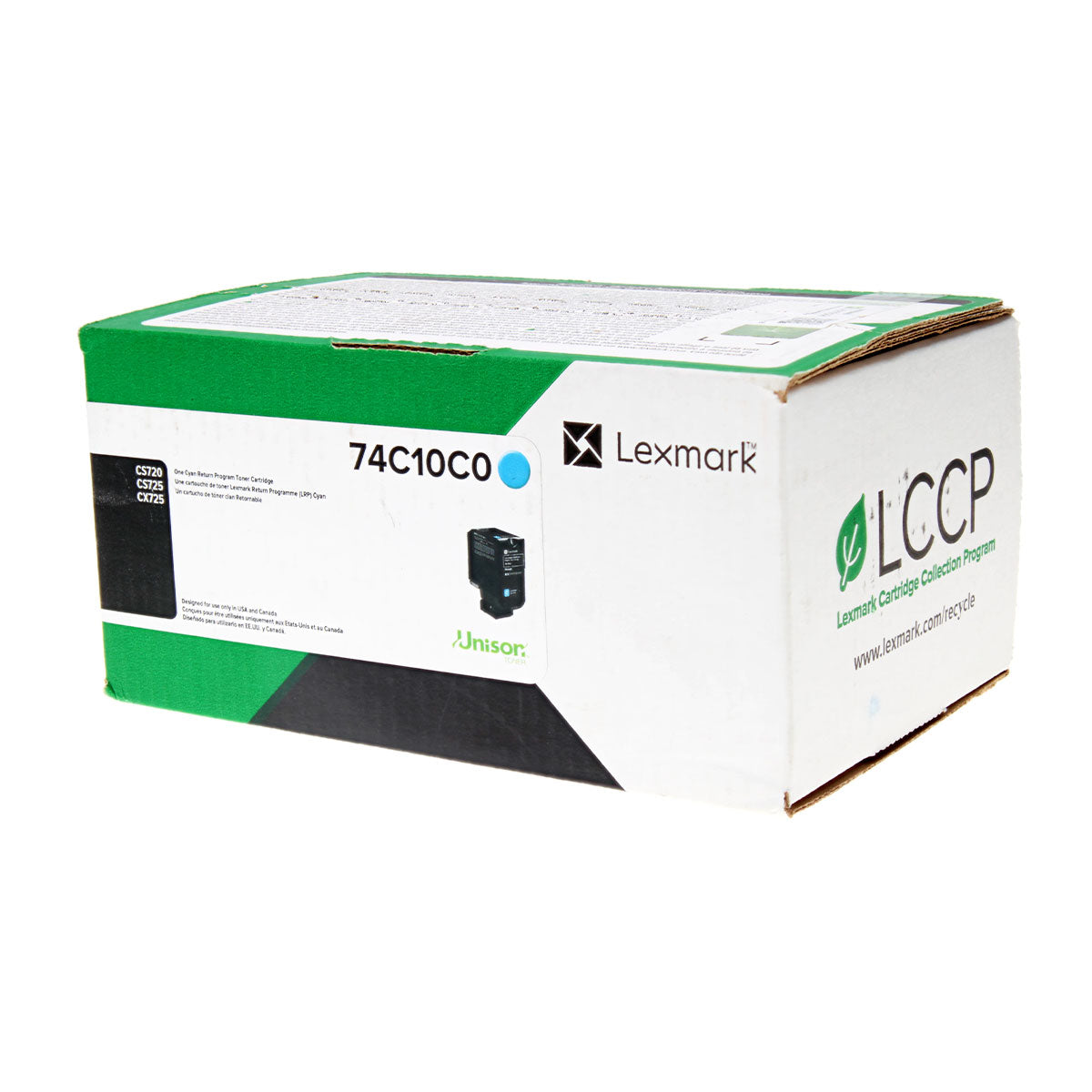 OEM Lexmark (74C10C0) Toner Cartridge, Cyan, 3K Yield, Return Program