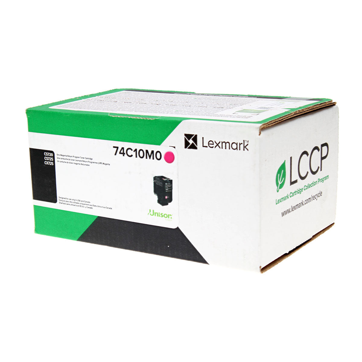 OEM Lexmark (74C10M0) Toner Cartridge, Magenta, 3K Yield, Return Program