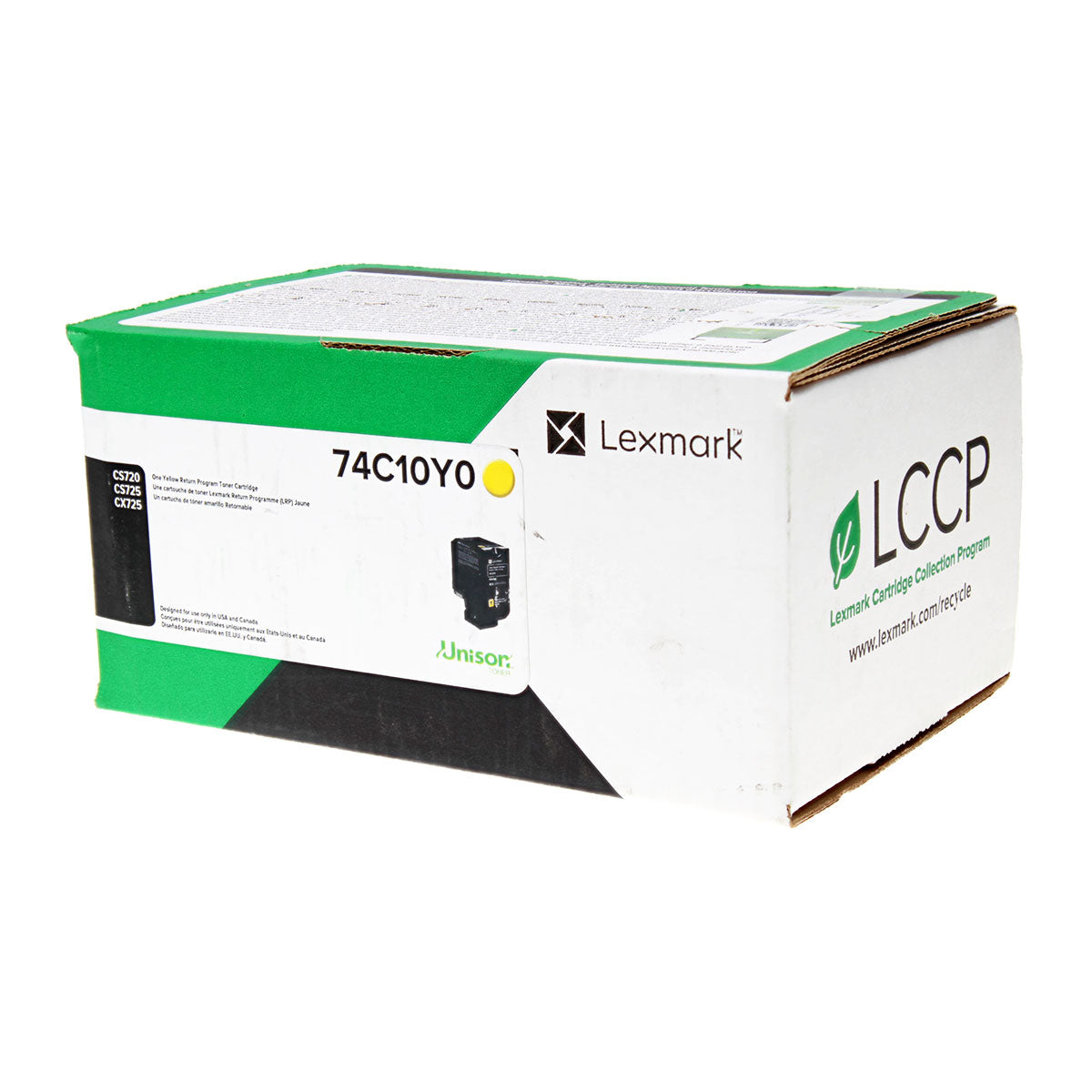 OEM Lexmark (74C10Y0) Toner Cartridge, Yellow, 3K Yield, Return Program