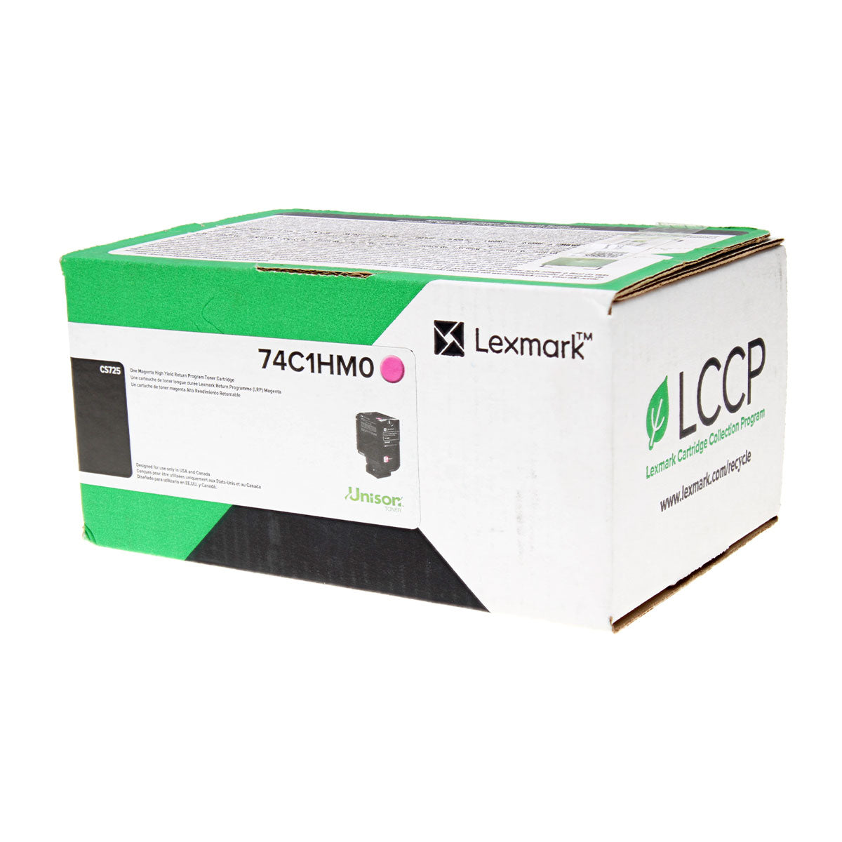 OEM Lexmark (74C1HM0) Toner Cartridge, Magenta, 12K High Yield, Return Program