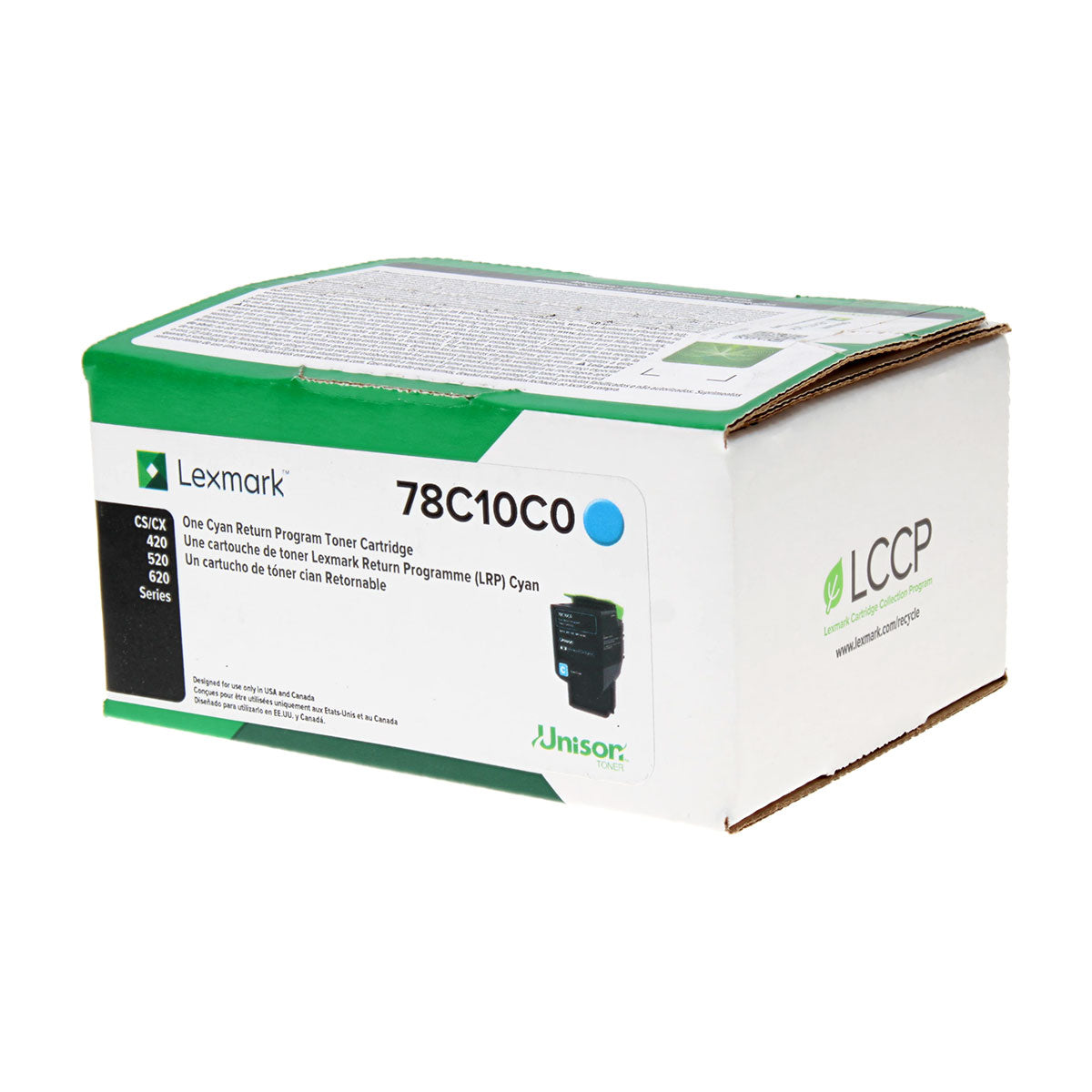 OEM Lexmark (78C10C0) Toner Cartridge, Cyan, 1.4K Yield, Return Program